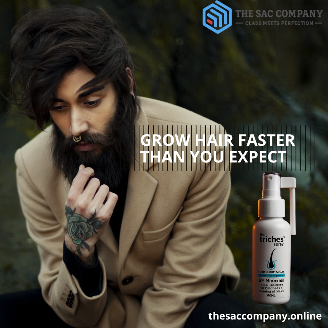 the triches spray – 5% Minoxidil & 0.25% Finasteride | Hair Regrowth Solution (60ml)