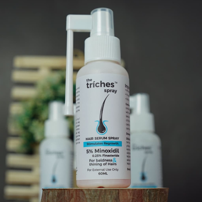 The Triches Spray – 5% Minoxidil, 0.25% Finasteride & Biotin 0.2% | Hair Regrowth Solution (85ml)